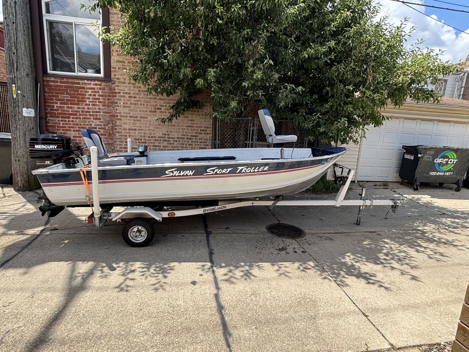 14’ Sylvan Fishing Boat, Motor, & Trailer 