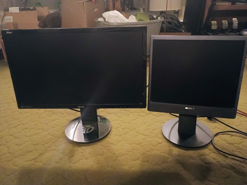 Asus VG248QE, 144hz, 3d, 24 Inch 1080 PC Monitor + Free Sony Side Monitor.