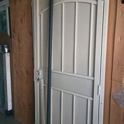 36x80 security heavy duty door,   beige ,  open box missing original post,but we one in black, available now