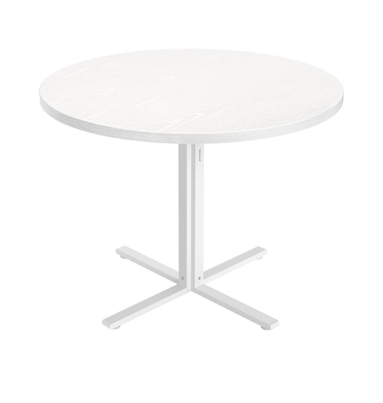 Round Dining Table, Small Kitchen Table for 4 People, Farmhouse Style, Water-Resistant Surface, 80 cm Diameter, 74.8 cm Height, for Dining Room, Livin