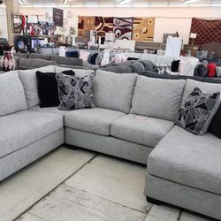 Gray Chaise Sectional Couch 