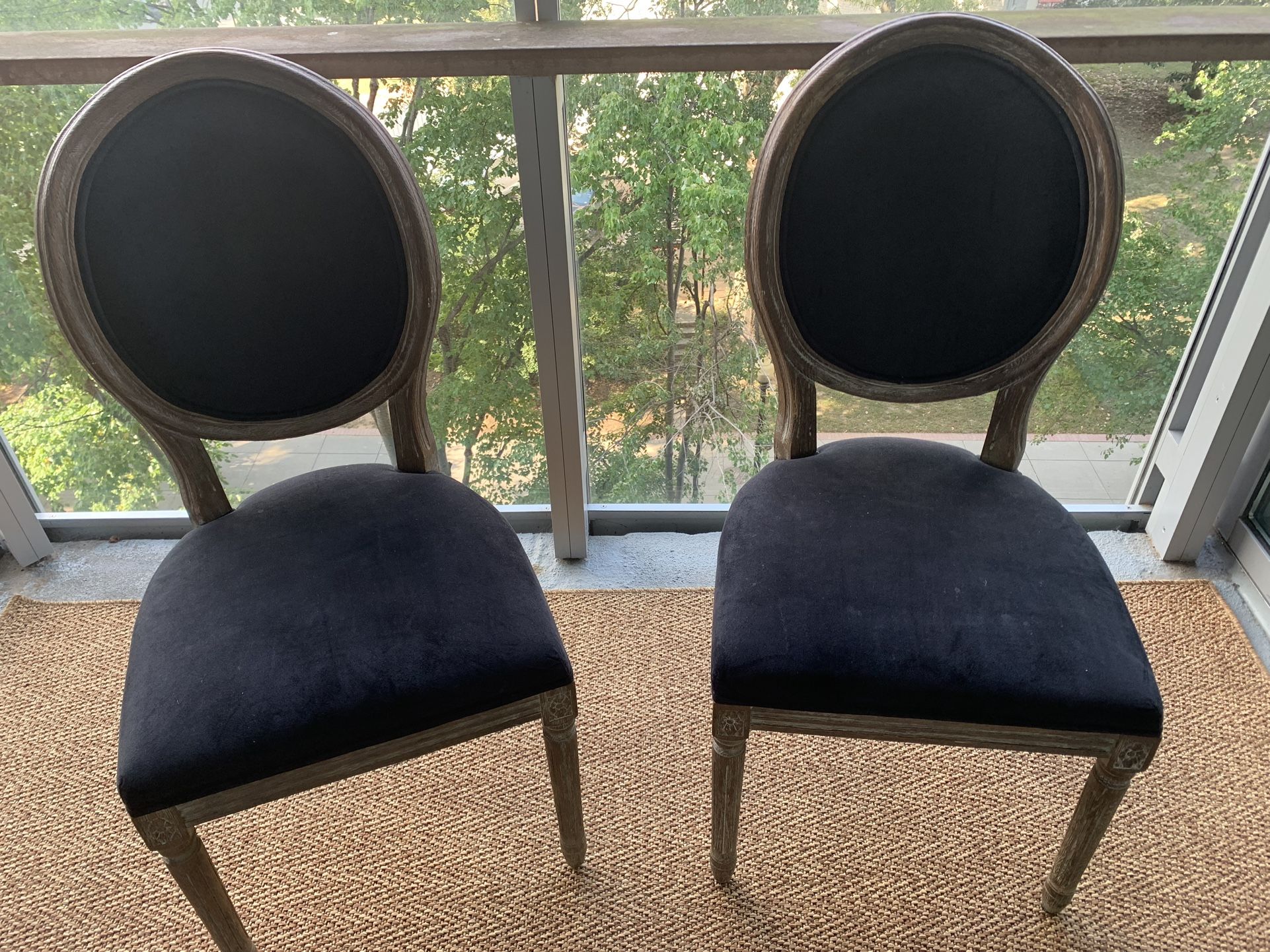 World Market Paige Round Back Upholstered Dining Chair Set of 2