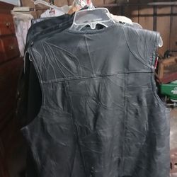Mens Black Leather Vest