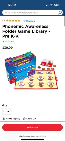 Phonemic Awareness Folder Game Library - Pre K-K