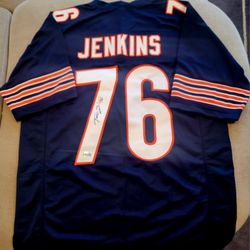Chicago Bears #76JENKINS signed certified jersey size XL. New 
