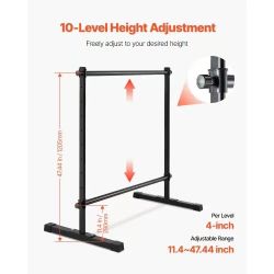 501#Ballet Barre, Double Barre Bar for Home, Freestanding Portable Ballet Stretching Dance Bars, Height Adjustable Anti-Wobble Fitness Gym Studio Equi