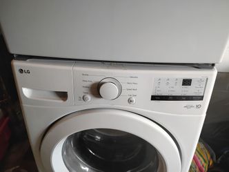 Large capacity LG washer and dryer with optional stackable kit