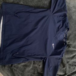 Navy blue Nike Baseball Windbreaker Crewneck Short Sleeve With Zippers