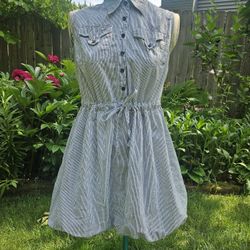 Vintage 2000s Buuble Hem Sleeveless Dress sz L