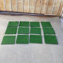 12 Pack Artificial Grass 12x12 Inch Artificial Grass Turf Tile, Professional DIY Grass Mat, Potty Training Rug And Replacement Artificial Grass Turf O