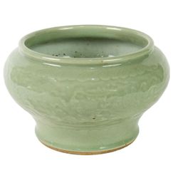 Antique Chinese Longquan 19th Century Celadon Glazed Jar Incised Qing Dynasty