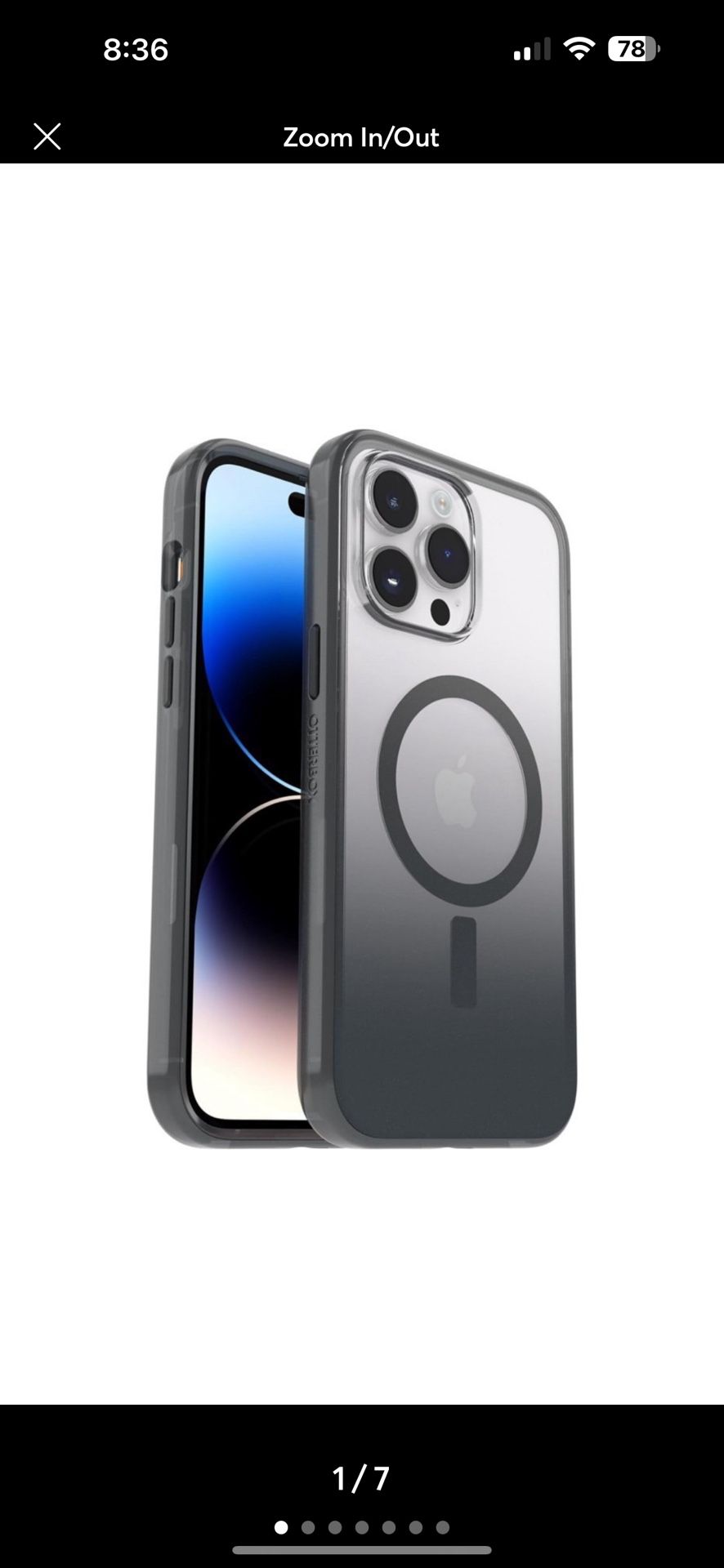 OtterBox Clear Case Series with MagSafe for iPhone 14 Pro Max- Obsidian