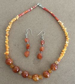Beaded Necklace And Earring Set