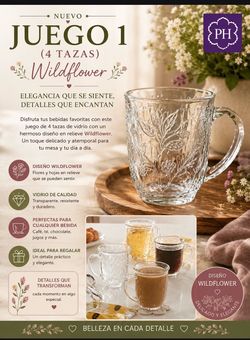 Princess house set de tazas wildflower
