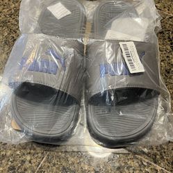 New Men’s Gray And Blue Size 10 Puma Slides Half Price 