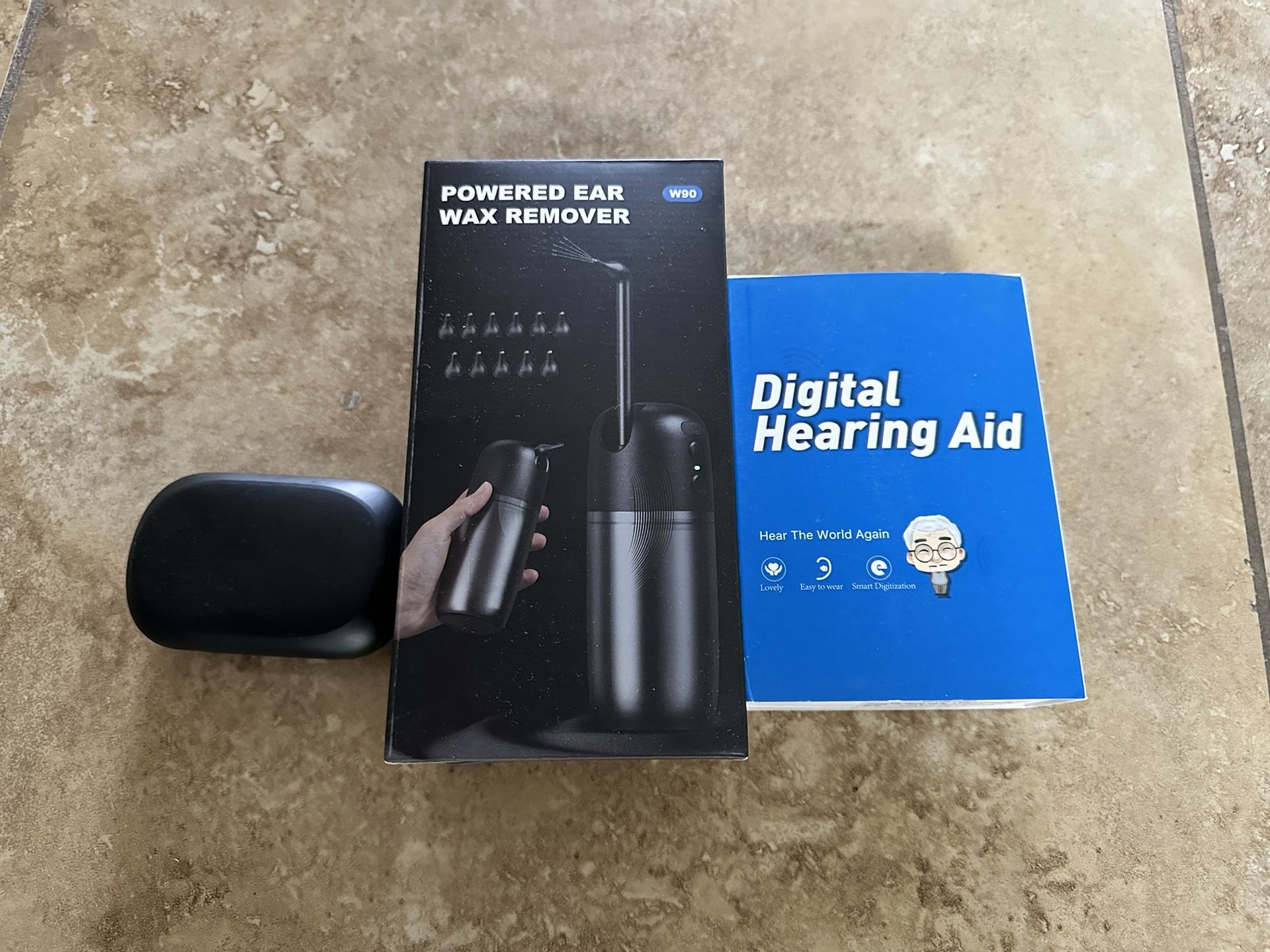 2 Pairs of Digital Hearing Aids and a Powered Ear Wax Remover 