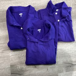 3 Purple Collard Shirts