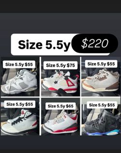 Jordan’s all size 5.5y all for $220