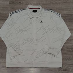 VINTAGE 2019 JORDAN TRICOT TRACK JACKET SZ 2XL P/O MINT COND WHT ARA460-100🔥🥵🔥