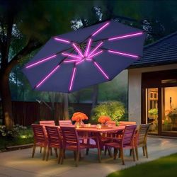 10ft  Brand New Patio Umbrella  With Solar Lights 