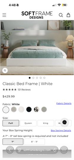 Soft frame Full bed with box spring and mattress