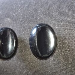 Black Oval Pierced Earring