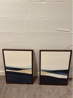 Modern Framed Abstract Wall Art (Set of 2)