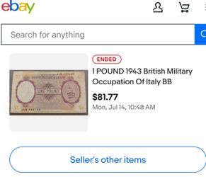  943 1£ British Military Series S (Italy)