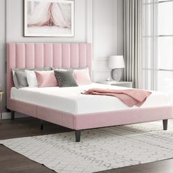 NEW! Queen/Full Pink Platform Bed + Including Mattress!!! COMBO SALE!!!