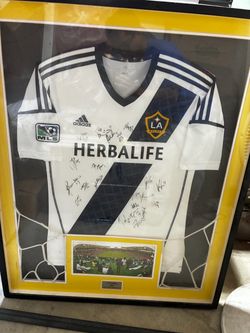 TWO Autographed Signed Galaxy Framed Jerseys - 2012 MLS championship team
