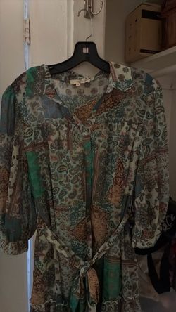 Paisley Print Sheer Boho Dress