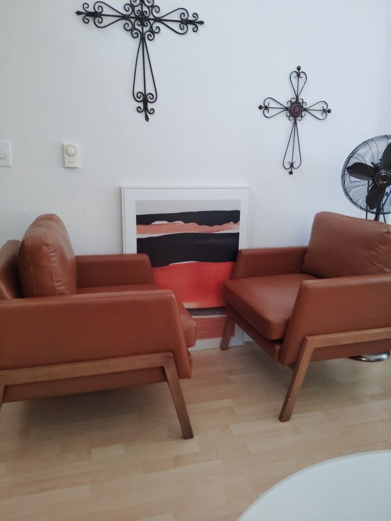 2 Faux Leather Chairs!