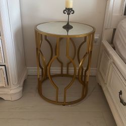 Golden table wheat mirror