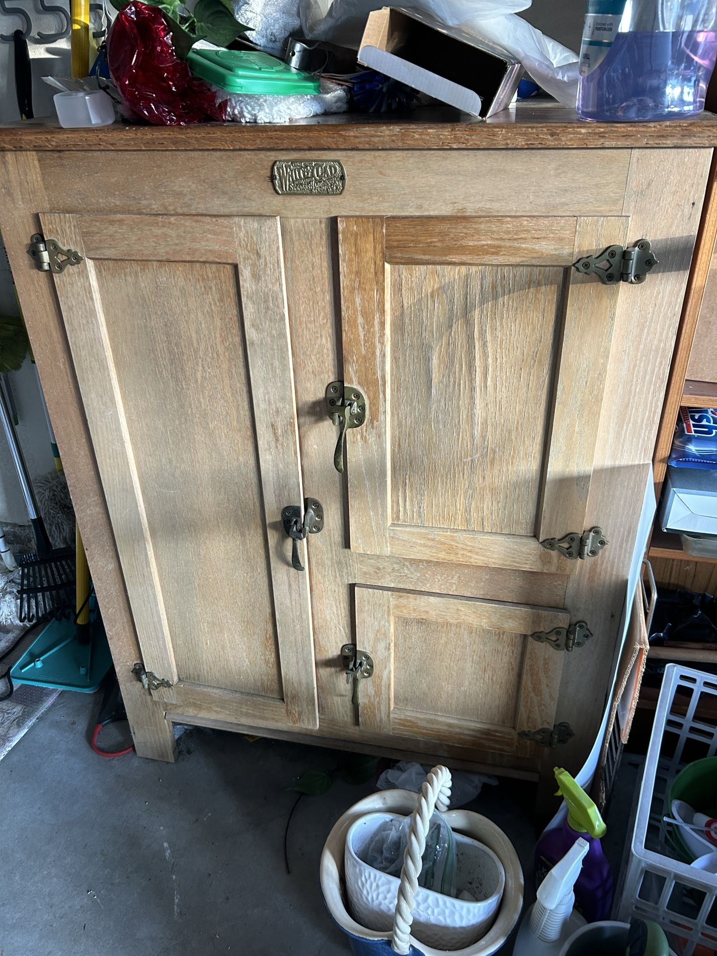 1920s Antique Icebox Refrigerator Ice Box