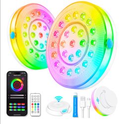 Pool Light, 6 Inch 25 LED RGB Submersible Floating Light 2-Pack