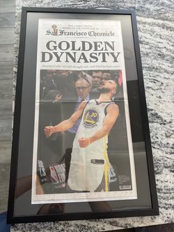 2018 Warriors Framed Newspaper NBA Championship