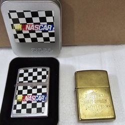 Zippo Lighter Lot- NASCAR and HARLEY DAVIDSON lighters