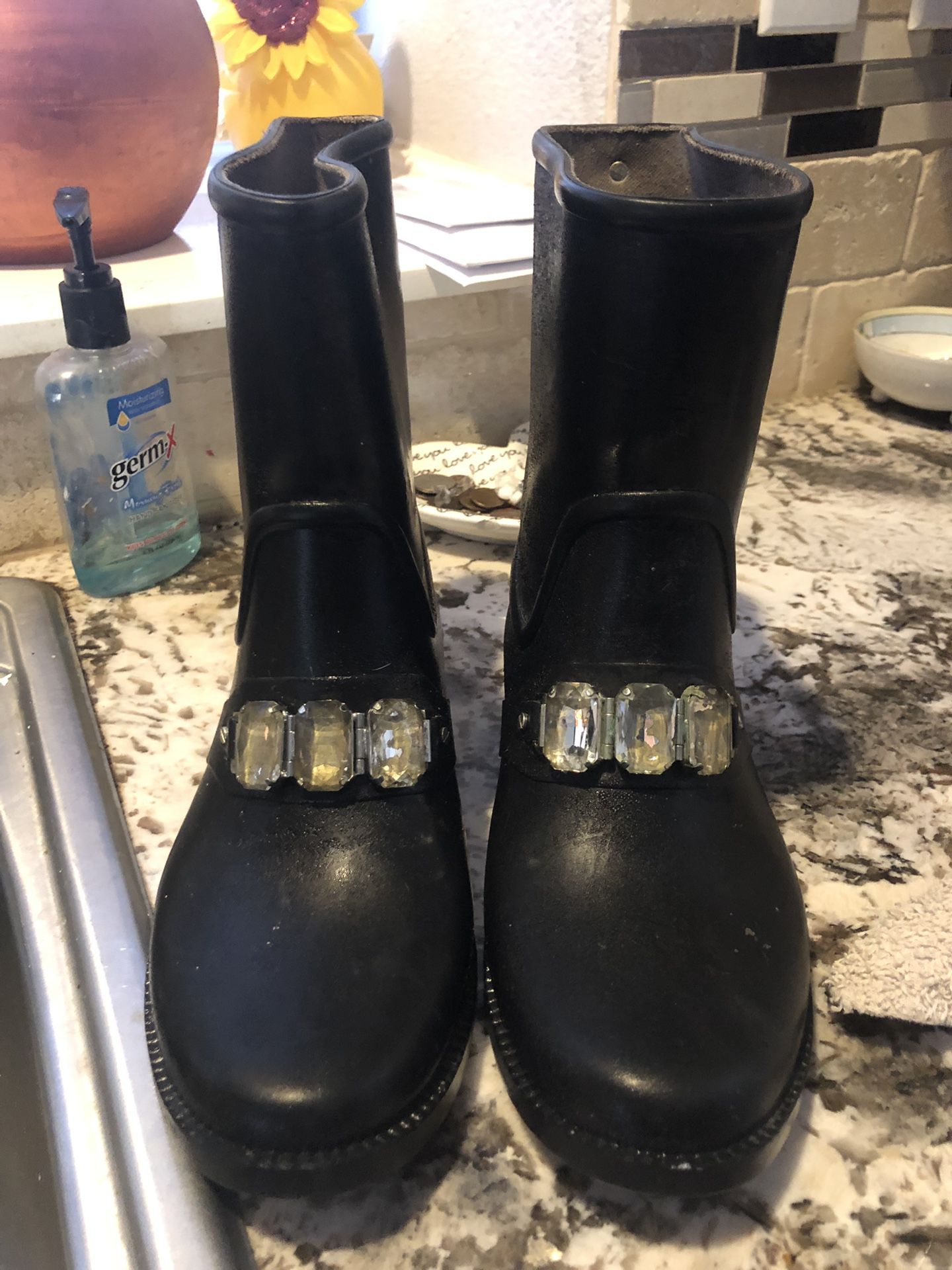 Black Michael Kors rain boots