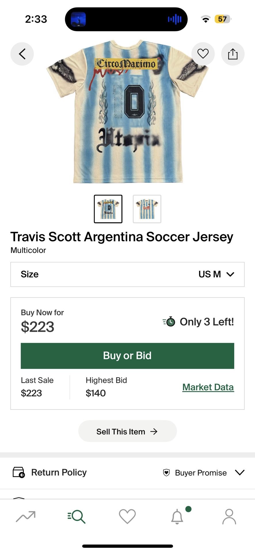NEW & AUTHENTIC* Travis Scott Argentina Soccer Jersey