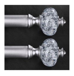 2 pack silver curtain rod