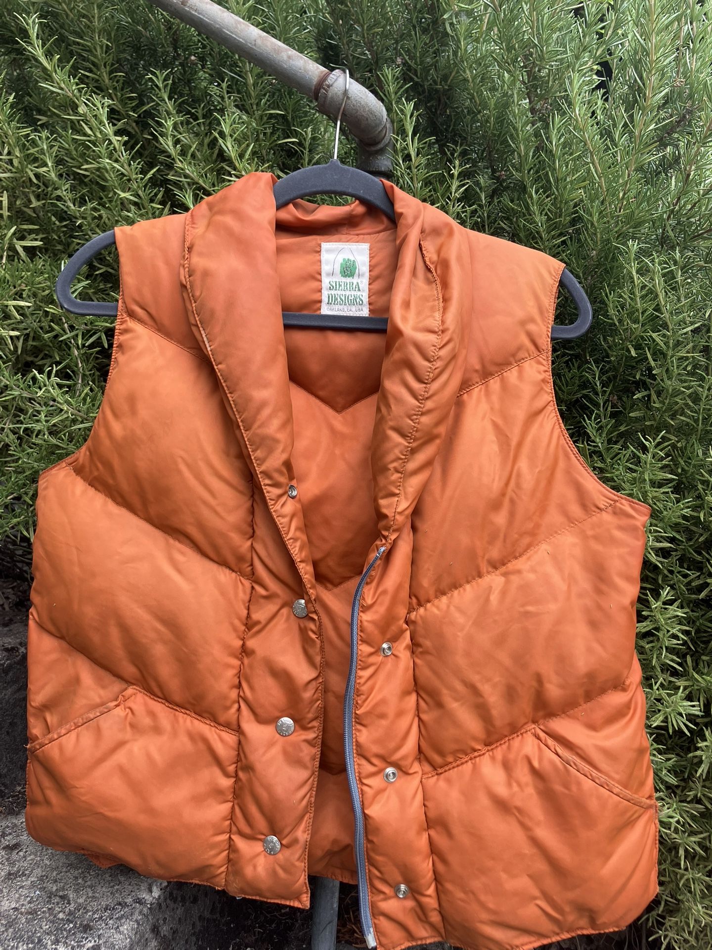 Vintage 1970s Burnt Orange Puffer Down Filled Vest by Sierra Designs