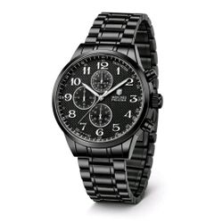 Montres Prestige Black Chronograph Watch