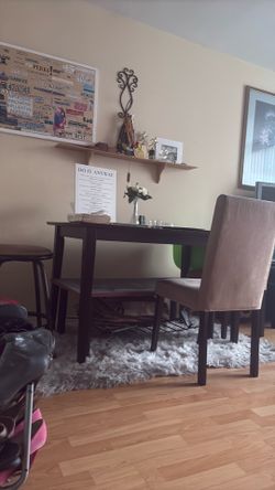 Kitchen/Dining room table w/2chairs + barstool