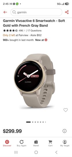 Garmin Vivoactive 6 Smartwatch – Soft Gold / French Gray