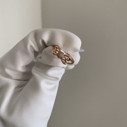 Gold Dipped Elegant Bow Ring Size 7