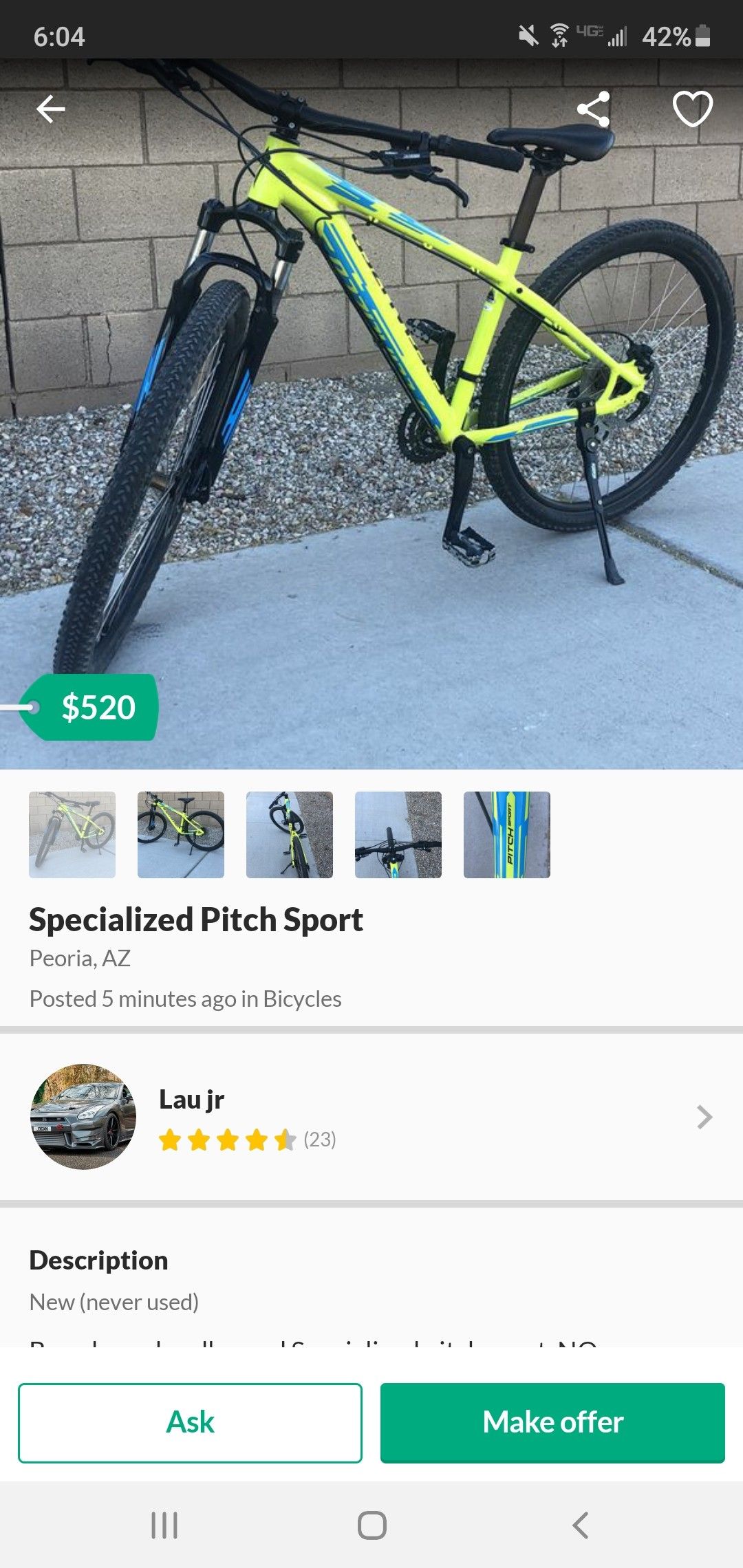 Do not buy from him-Specialized mountian bike