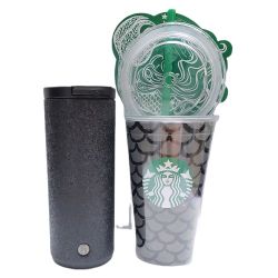 Starbucks Black Ice Crystal Stainless-Steel Tumbler & Black Mermaid Cold Cup  for Sale in Orange, TX - OfferUp