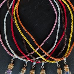 (6) CZ Necklaces (SET) Glass Bottle With Cork SET