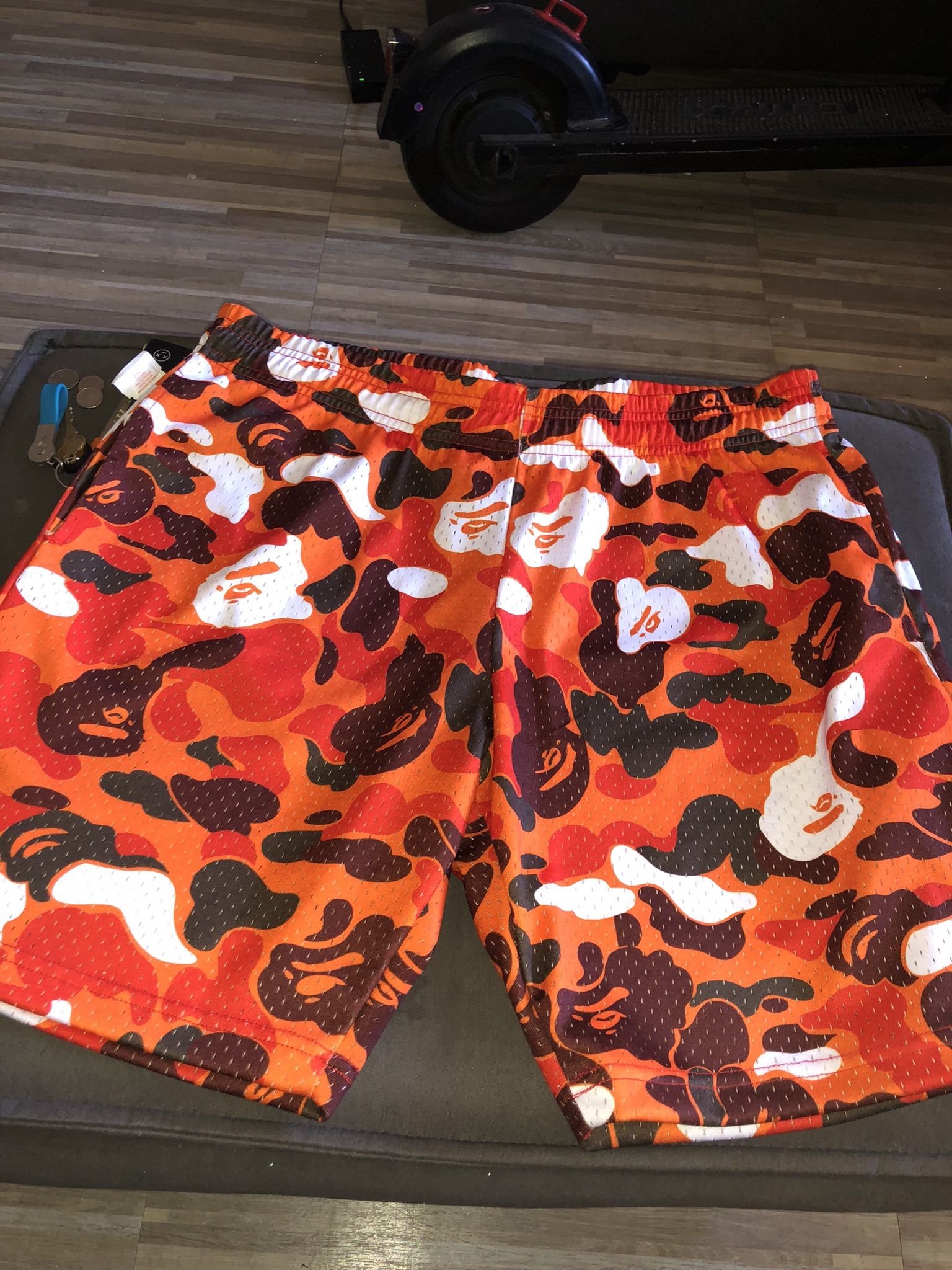 Bape Camo Mesh Shorts Xl Orange And Blue