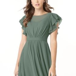 Azazie Eucalyptus Daphne Bridesmaid Dress - Size 10